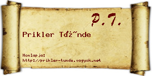 Prikler Tünde névjegykártya
