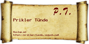 Prikler Tünde névjegykártya