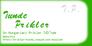 tunde prikler business card